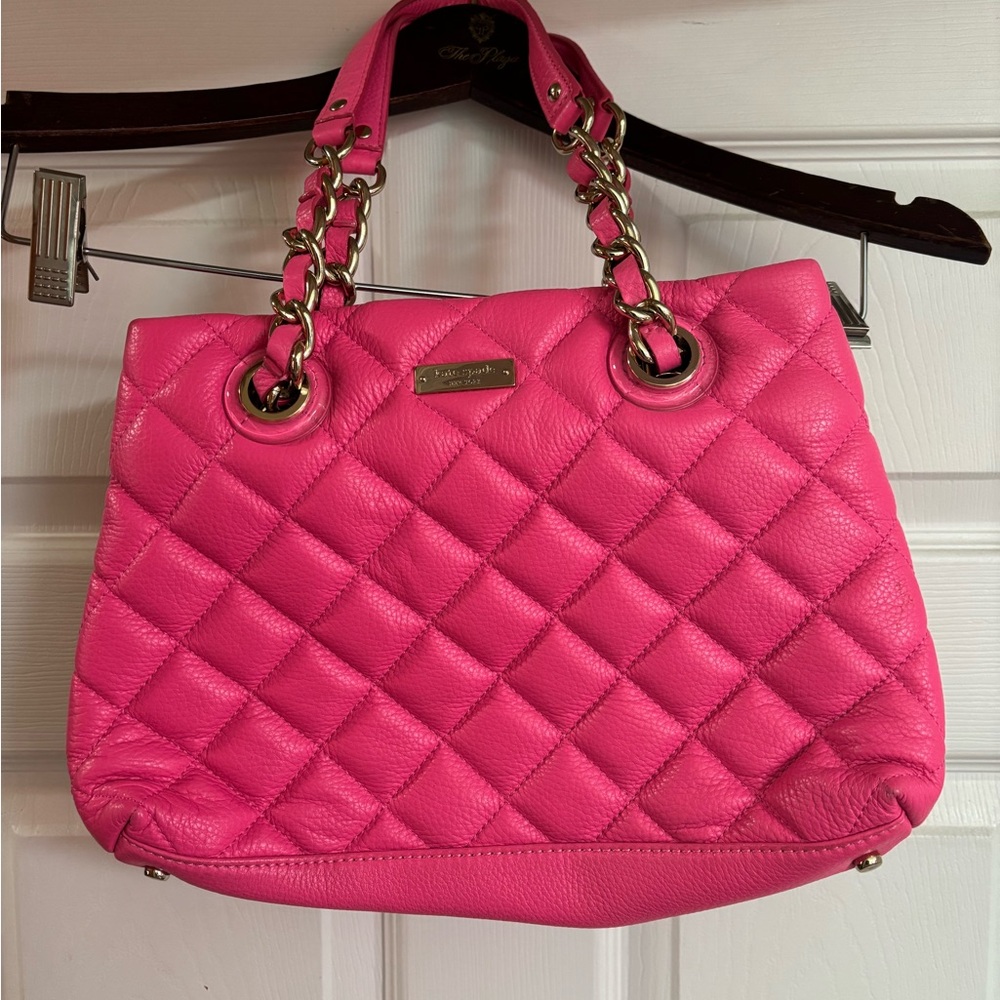 kate spade Hot Pink Quilted Chain Strap Bag with dust bag